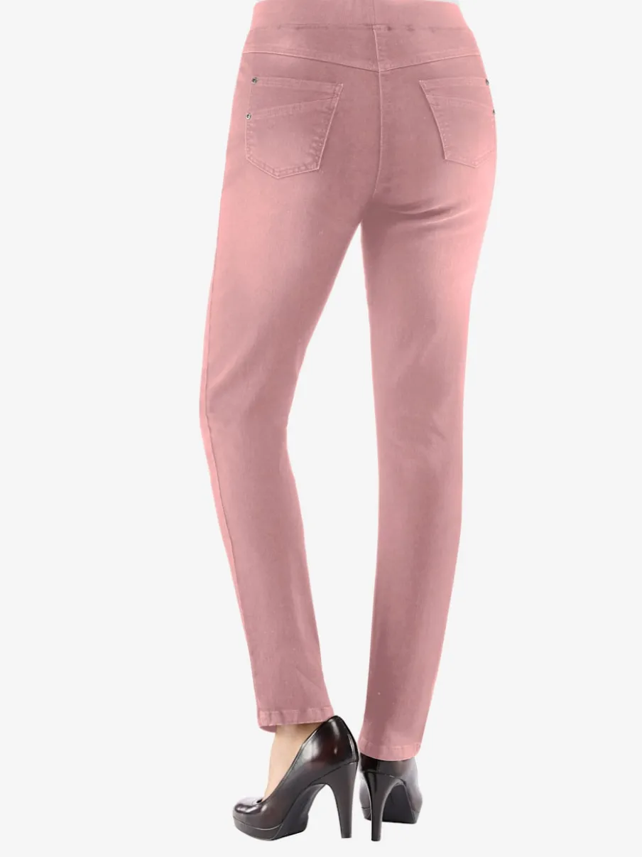 Jean facile à enfiler avec ceinture élastique intégrée.