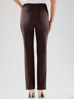 Jean femme coupe droite taille haute poches zippées
