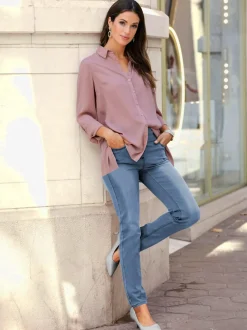 Jean femme coupe slim 5 poches élastique confortable