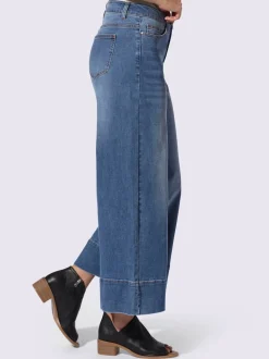 Jean à jambes larges avec style cinq poches en denim
