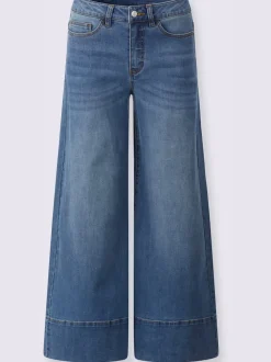 Jean à jambes larges avec style cinq poches en denim