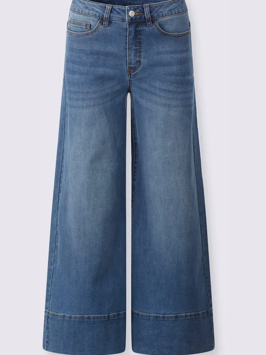 Jean à jambes larges avec style cinq poches en denim