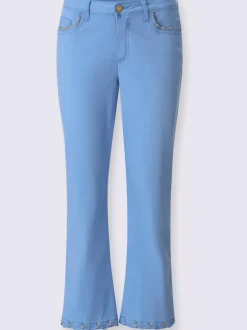 Jean 7/8 mélange coton et lyocell avec détails brillants