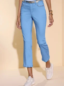 Jean 7/8 mélange coton et lyocell avec détails brillants