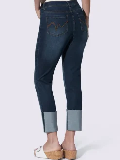 Jean 7/8 moderne avec 5 poches et détails fantaisie