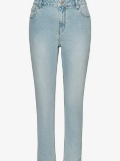 Jean mom à taille haute avec jambes droites et design 5 poches