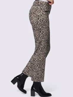 Jean 7/8 à motif léopard avec jambes légèrement évasées