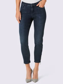 Jean 5 poches avec broderie et strass brillants