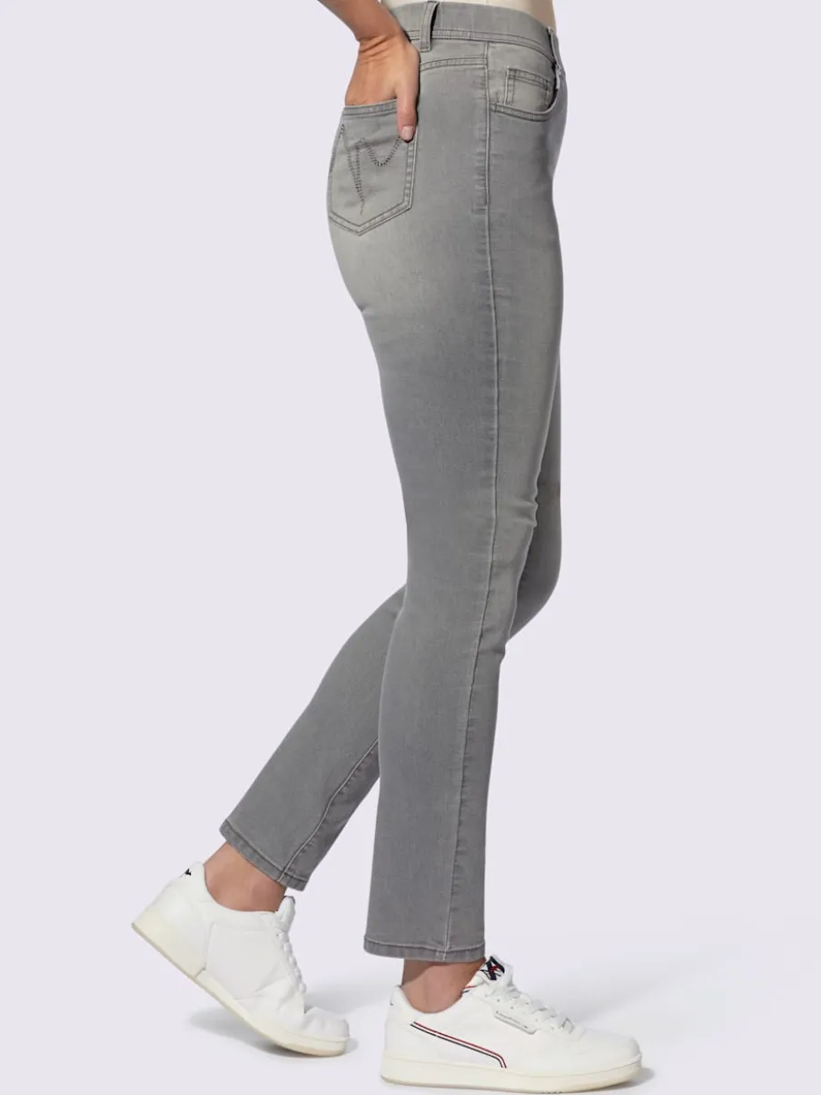 Jean 5 poches avec ceinture élastique pour un confort optimal