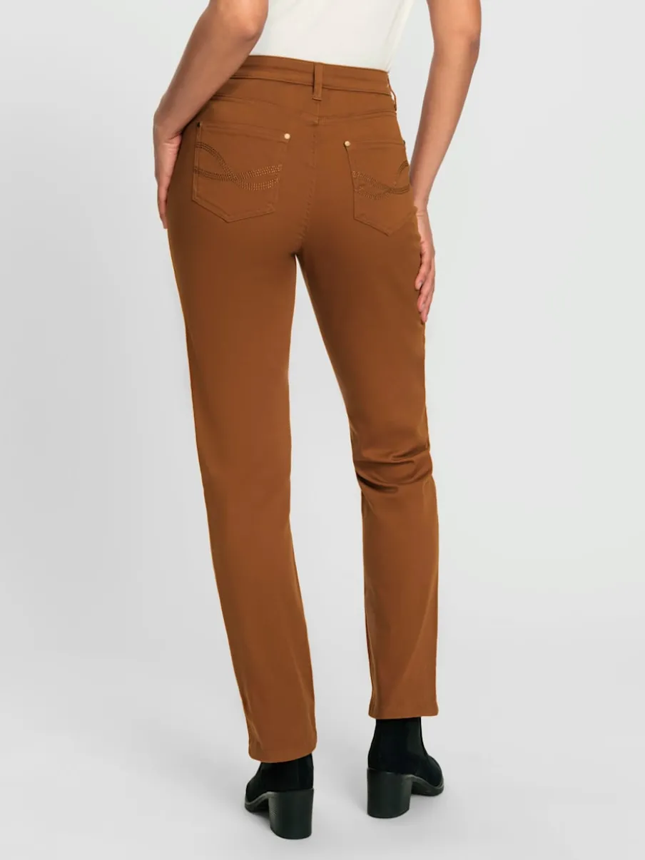 Jean 5 poches avec rivets et ceinture ajustable