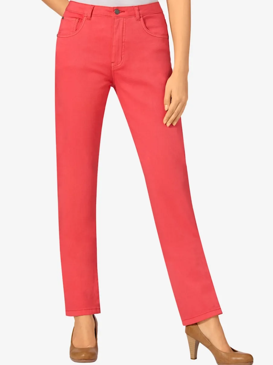 Jean 5 poches avec rivets et ceinture ajustable