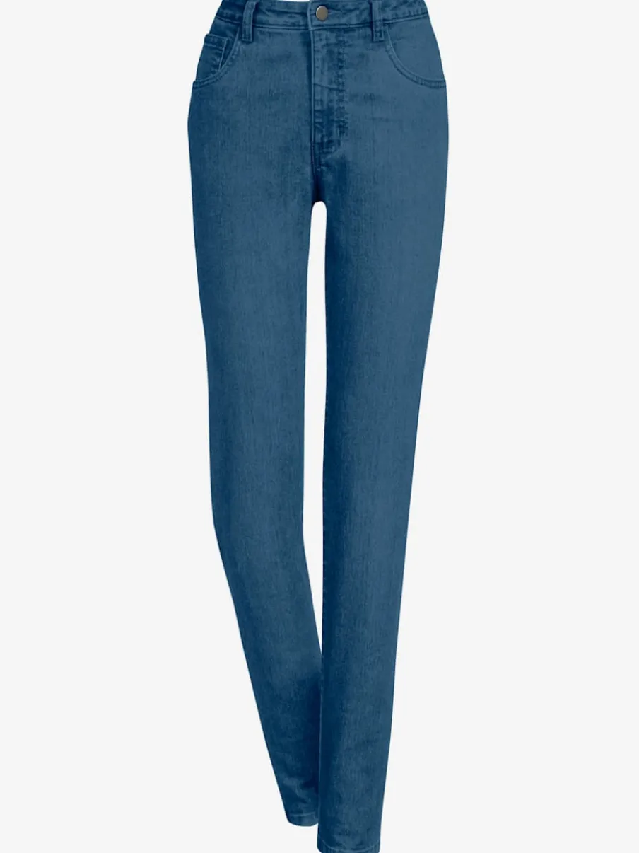 Jean 5 poches avec rivets et ceinture ajustable