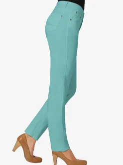 Jean 5 poches avec rivets et ceinture ajustable