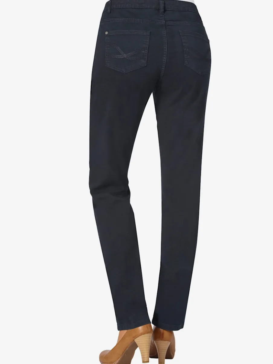 Jean 5 poches avec rivets et ceinture ajustable