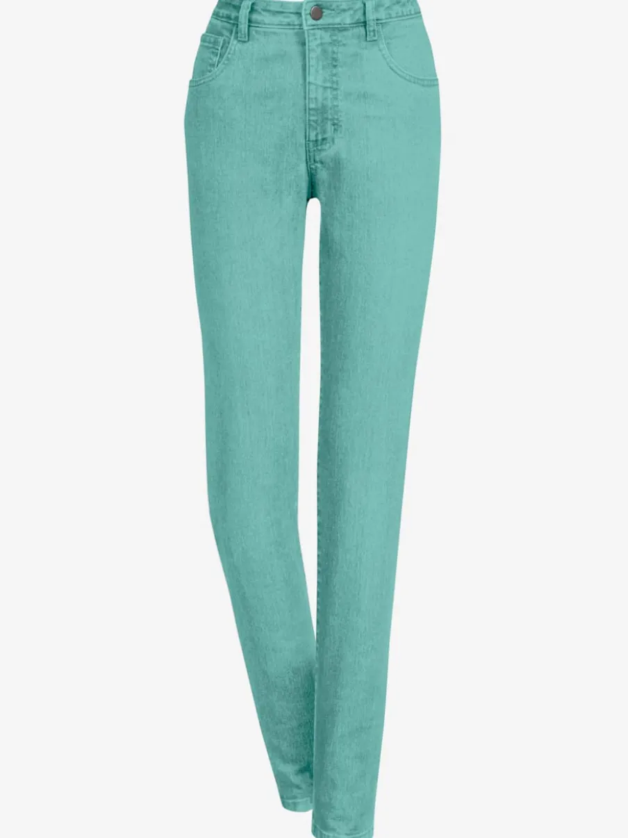 Jean 5 poches avec rivets et ceinture ajustable