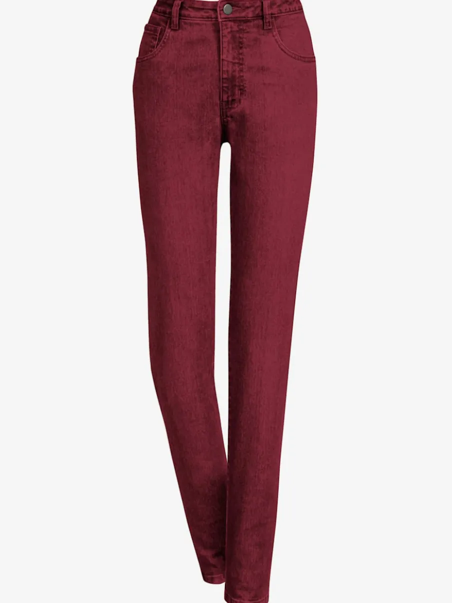 Jean 5 poches avec rivets et ceinture ajustable