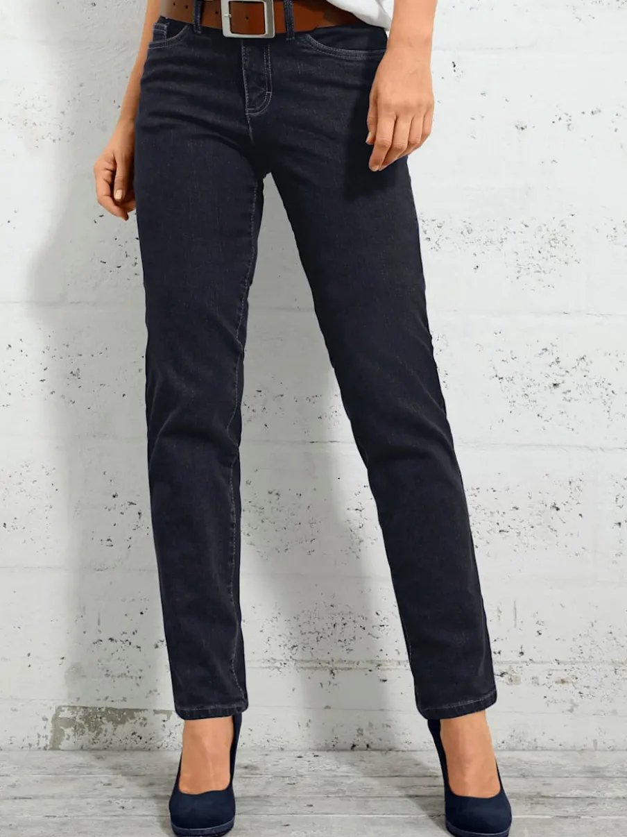 Jean 5 poches avec rivets et ceinture ajustable
