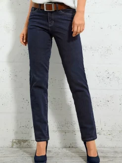 Jean 5 poches avec rivets et ceinture ajustable
