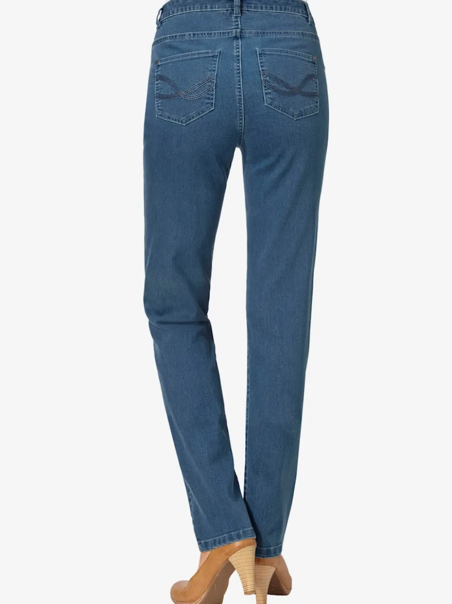 Jean 5 poches avec rivets et ceinture ajustable