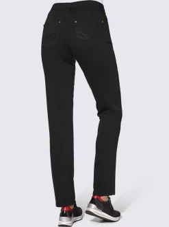 Jean 5 poches avec rivets et ceinture ajustable