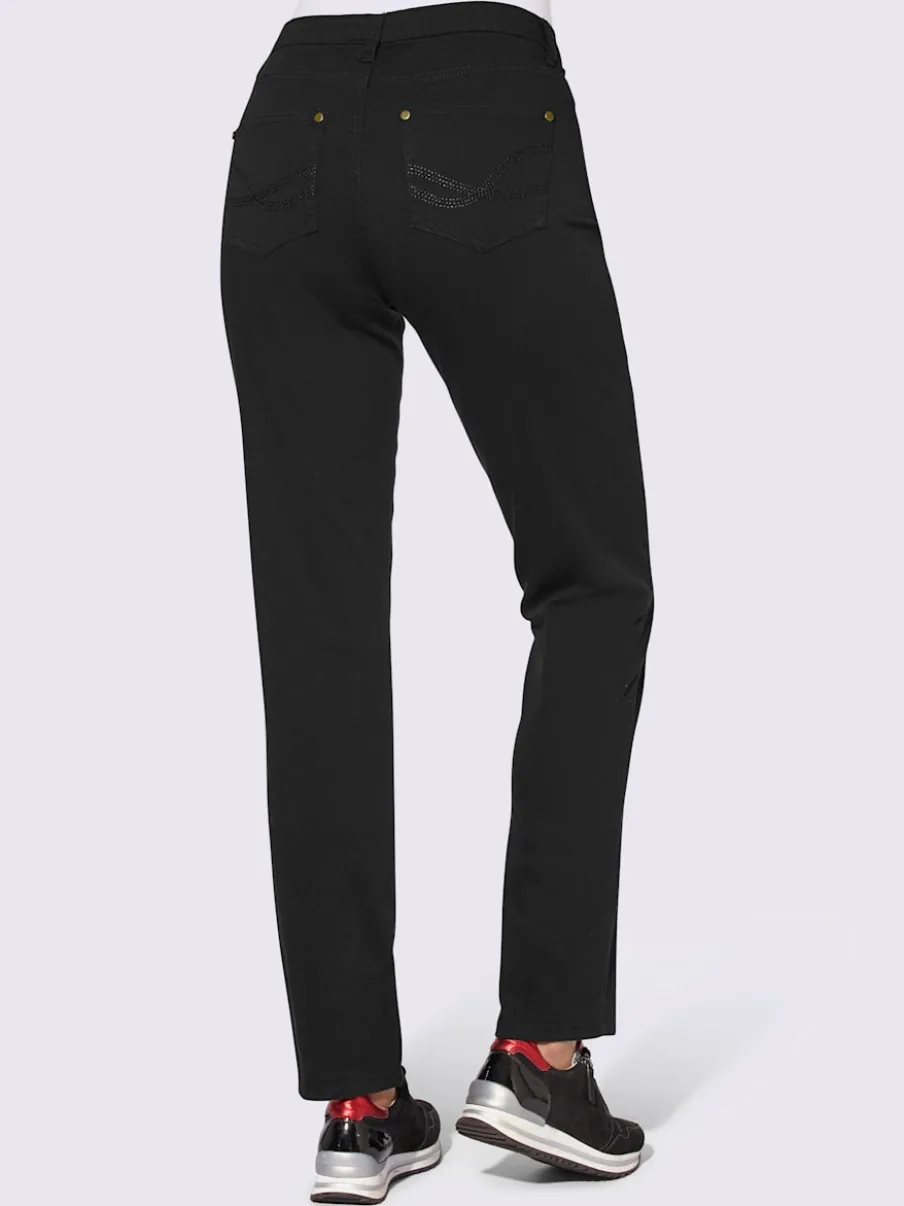 Jean 5 poches avec rivets et ceinture ajustable