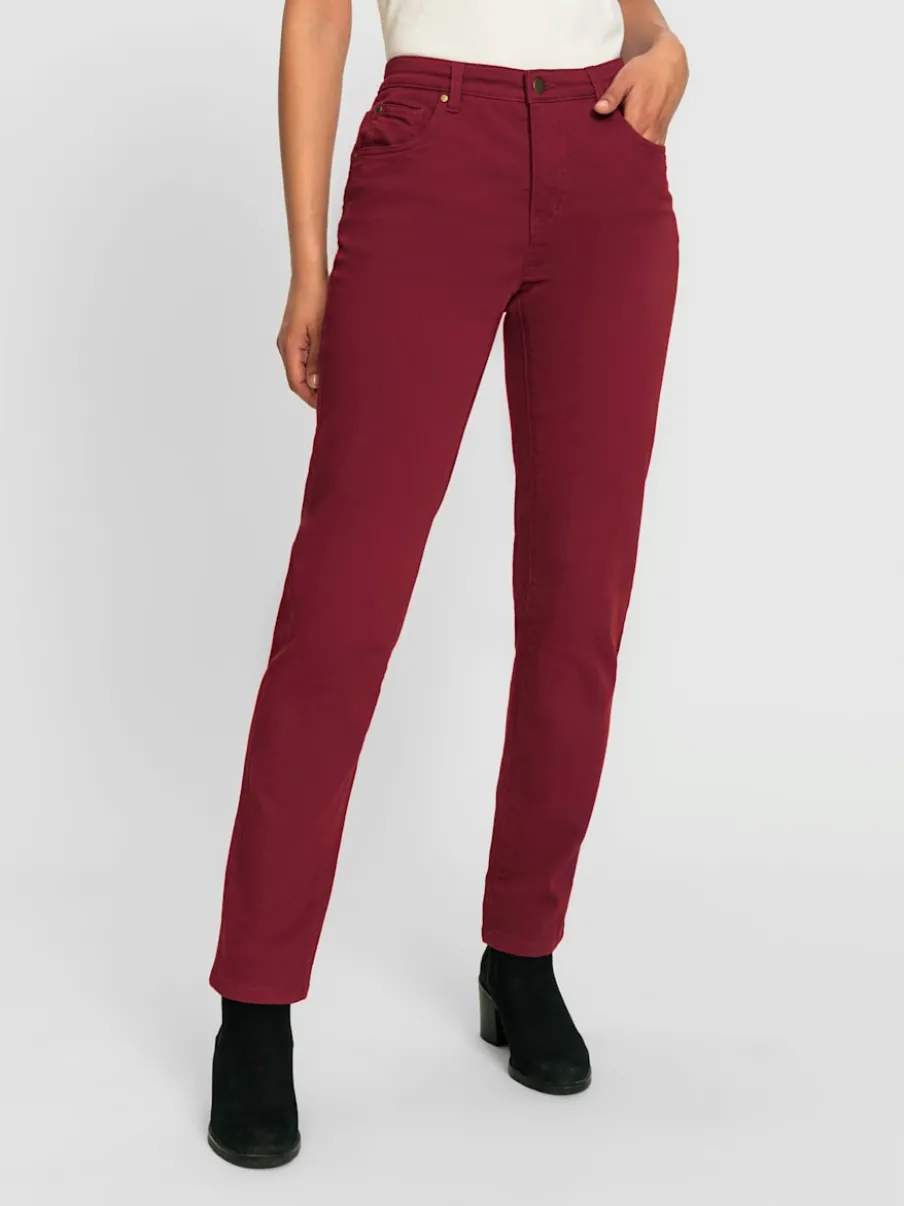 Jean 5 poches avec rivets et ceinture ajustable