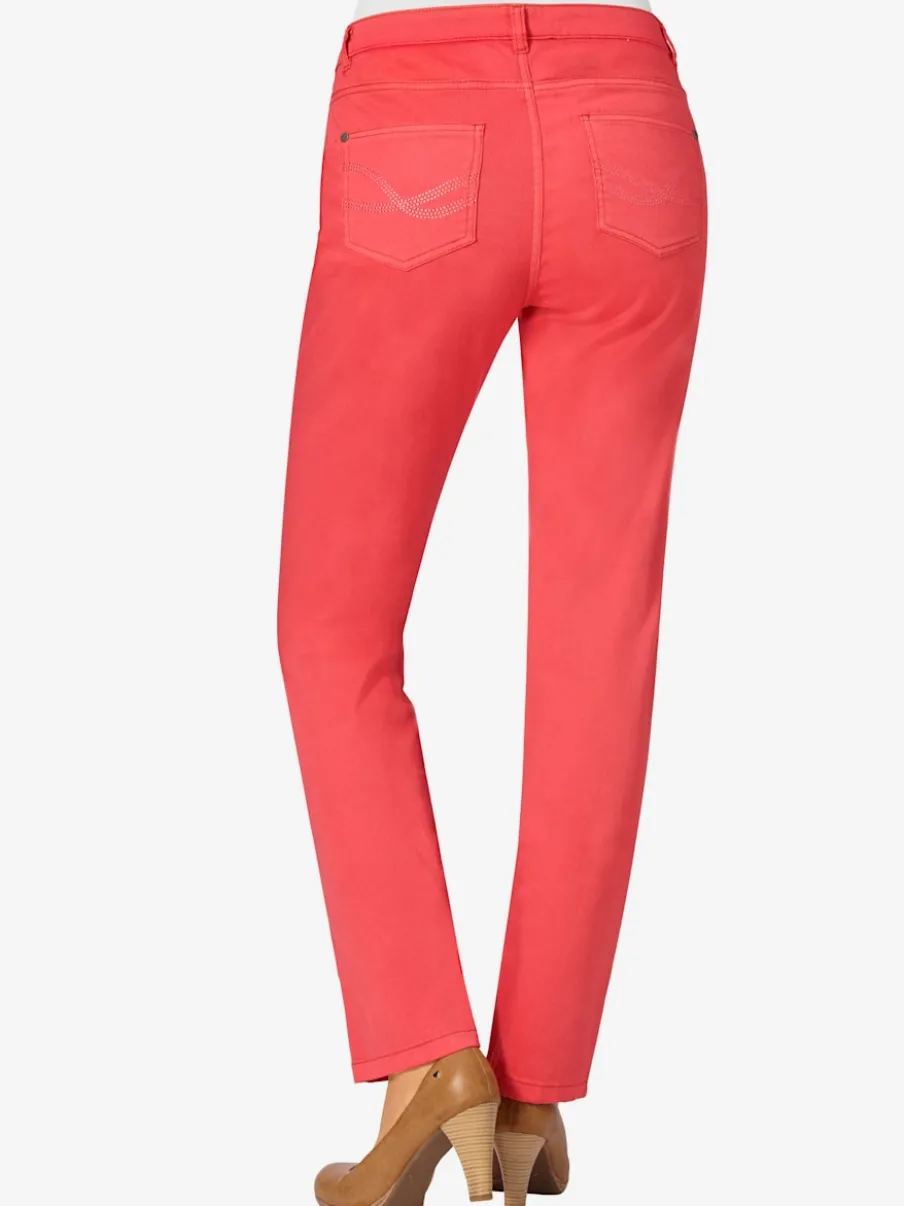 Jean 5 poches avec rivets et ceinture ajustable