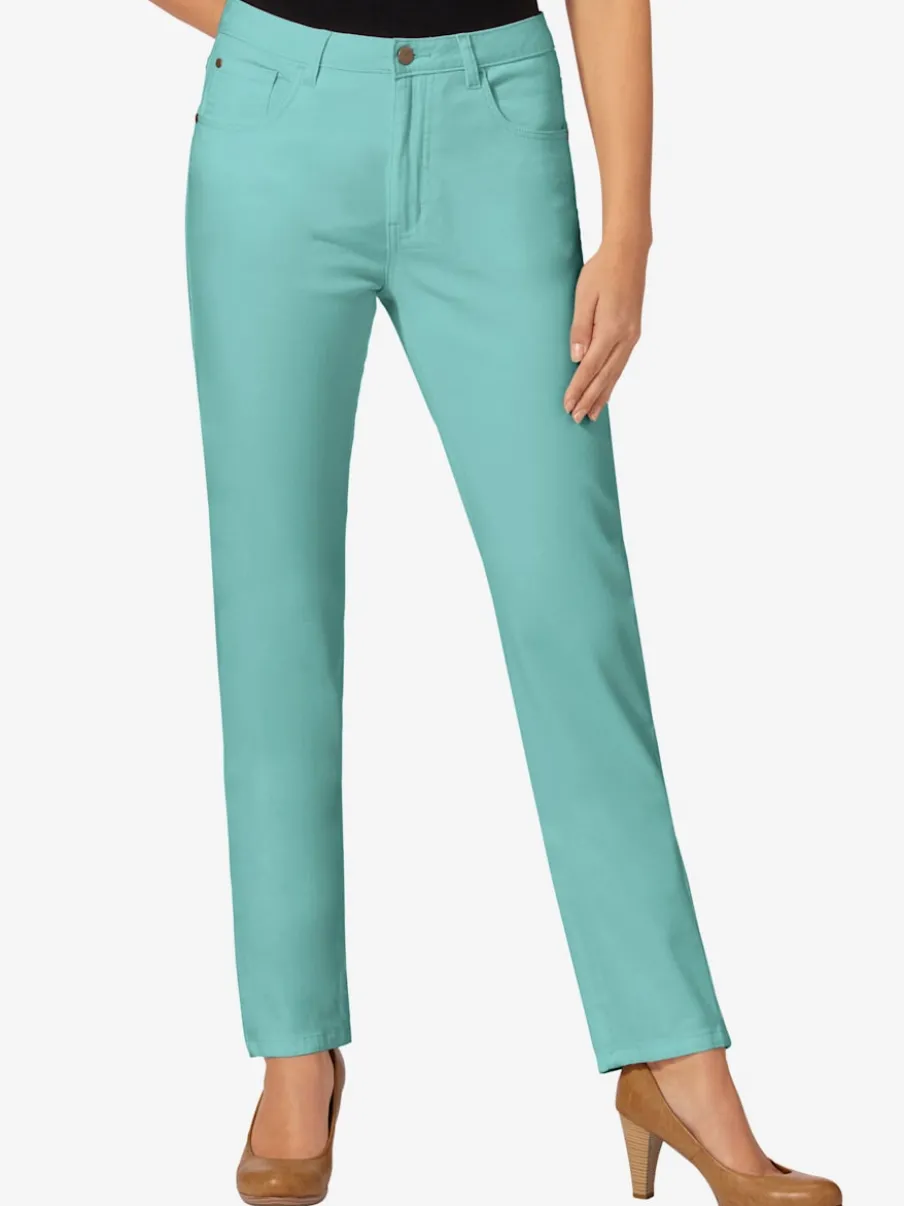 Jean 5 poches avec rivets et ceinture ajustable