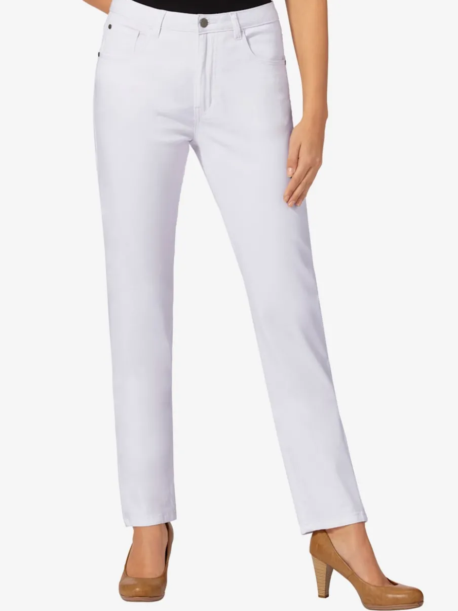 Jean 5 poches avec rivets et ceinture ajustable