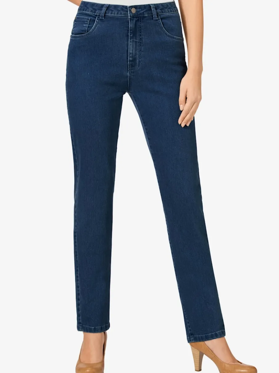 Jean 5 poches avec rivets et ceinture ajustable