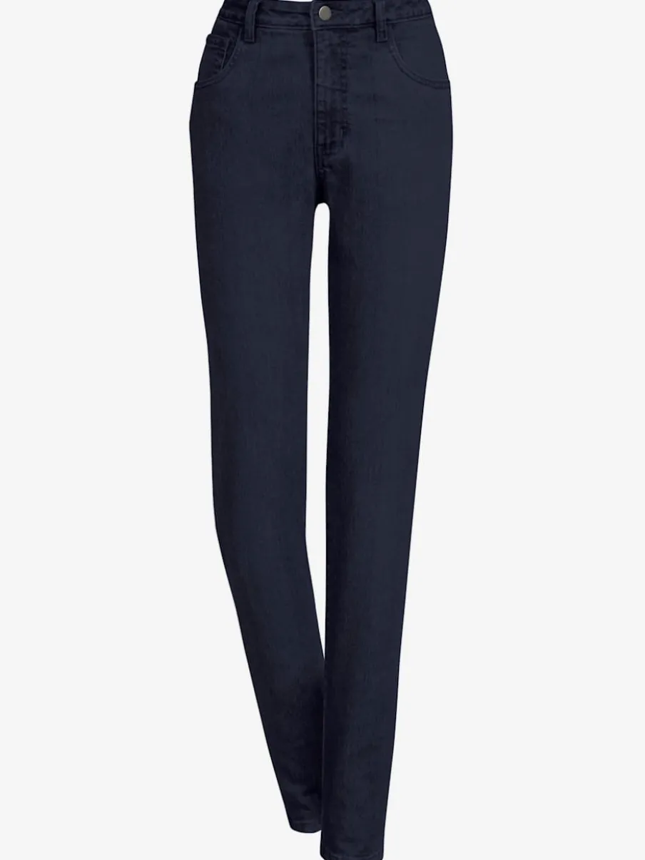 Jean 5 poches avec rivets et ceinture ajustable