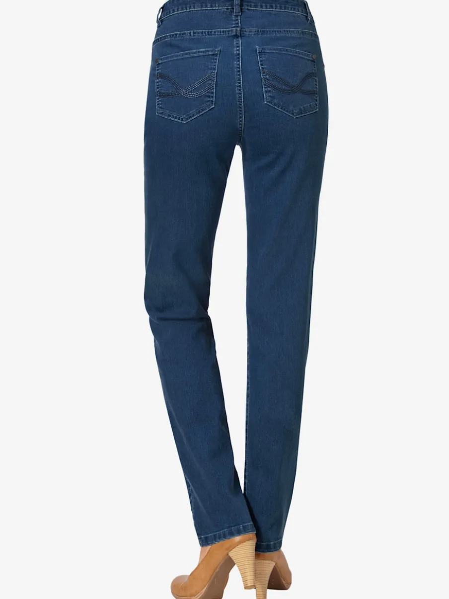 Jean 5 poches avec rivets et ceinture ajustable