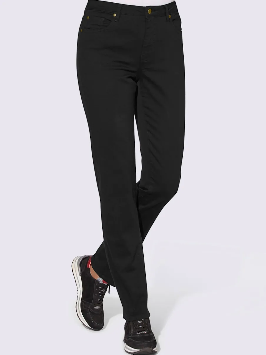 Jean 5 poches avec rivets et ceinture ajustable