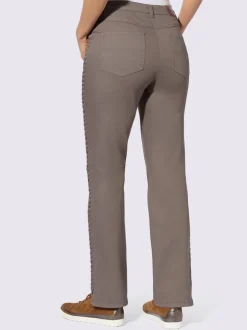Jean 5 poches avec tressage sur les coutures latérales