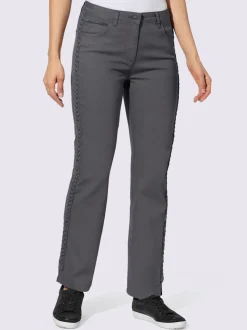 Jean 5 poches avec tressage sur les coutures latérales
