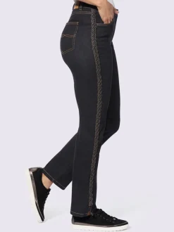 Jean 5 poches avec tressage sur les coutures latérales