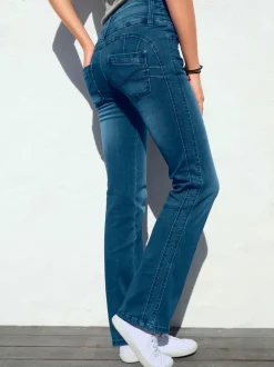 Jean 5 poches à ceinture haute trois boutons