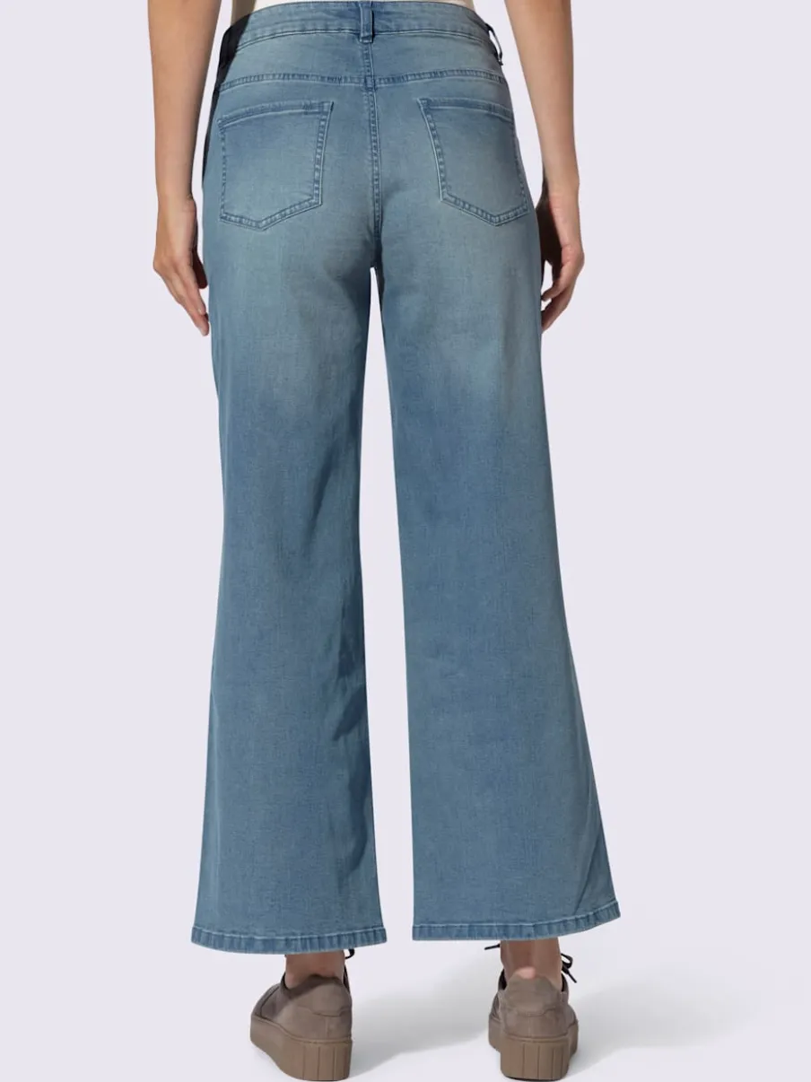 Jean 5 poches coupe large avec élasticité pour confort