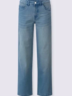 Jean 5 poches coupe large avec élasticité pour confort