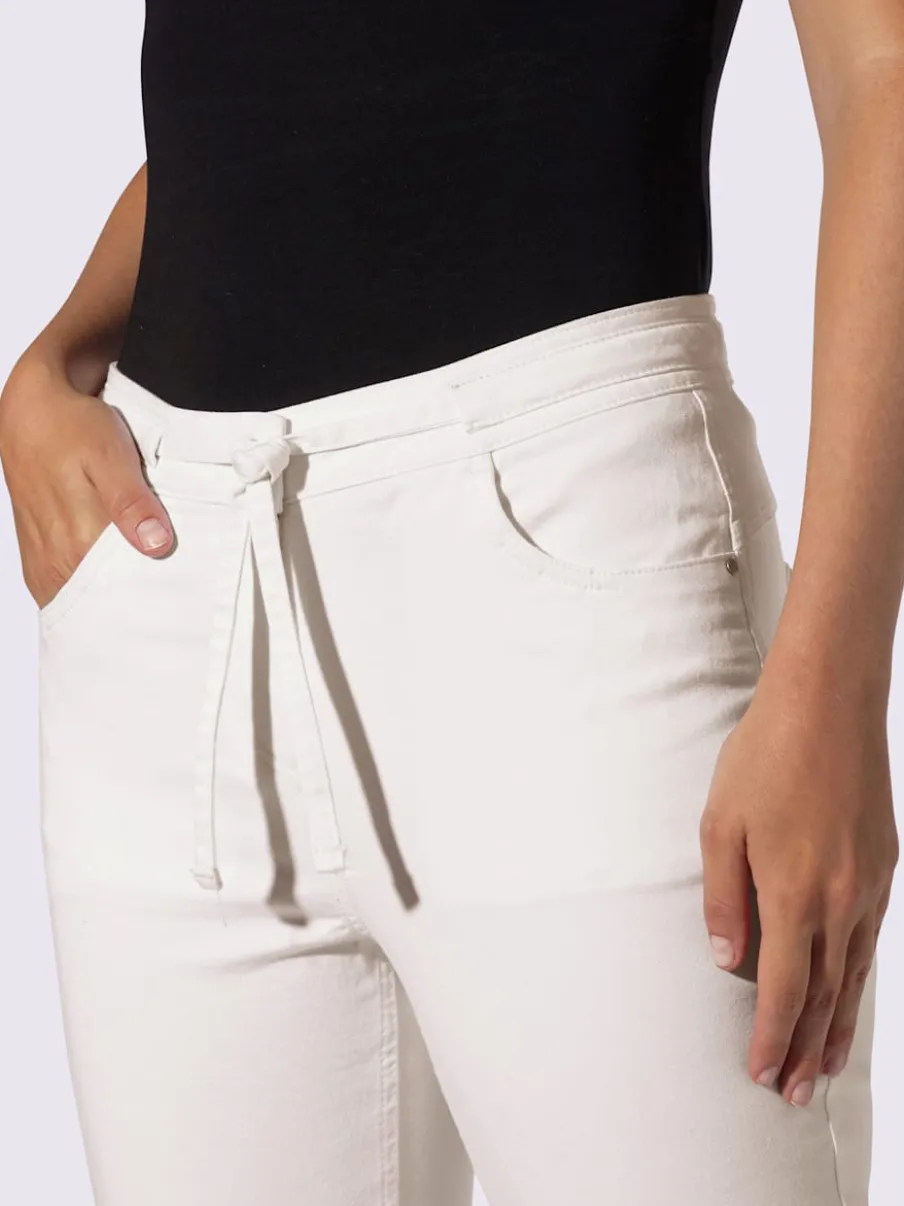 Jean 5 poches décontractés avec cordon à la taille