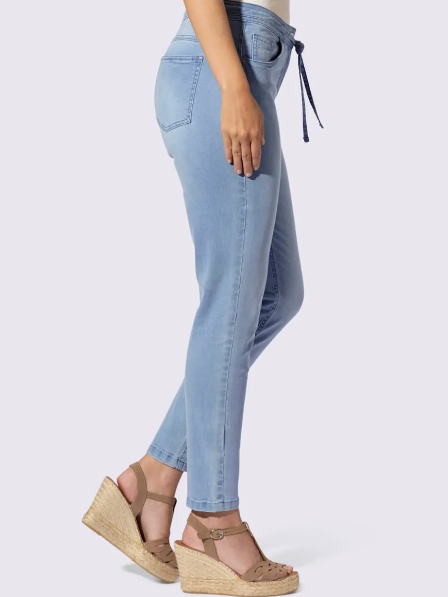 Jean 5 poches décontractés avec cordon à la taille