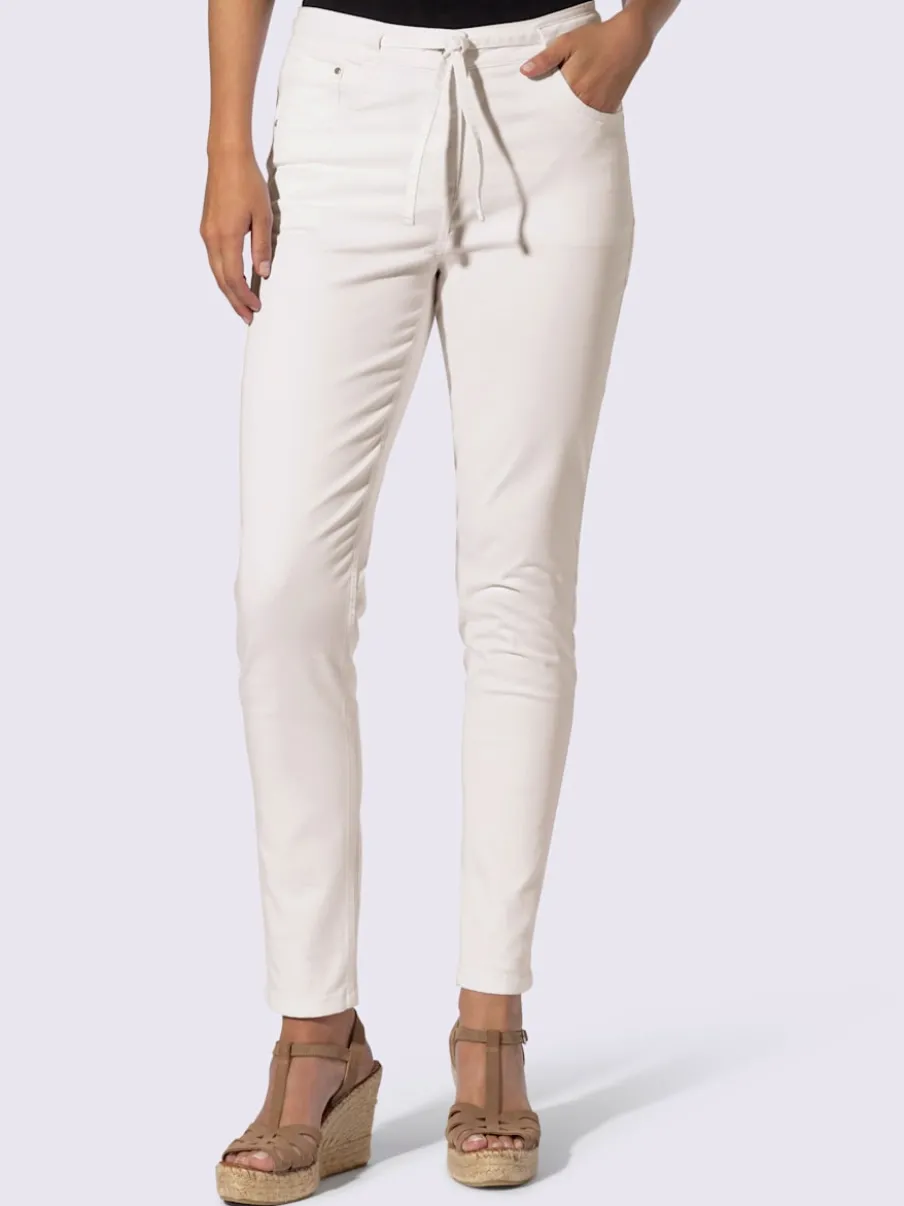 Jean 5 poches décontractés avec cordon à la taille