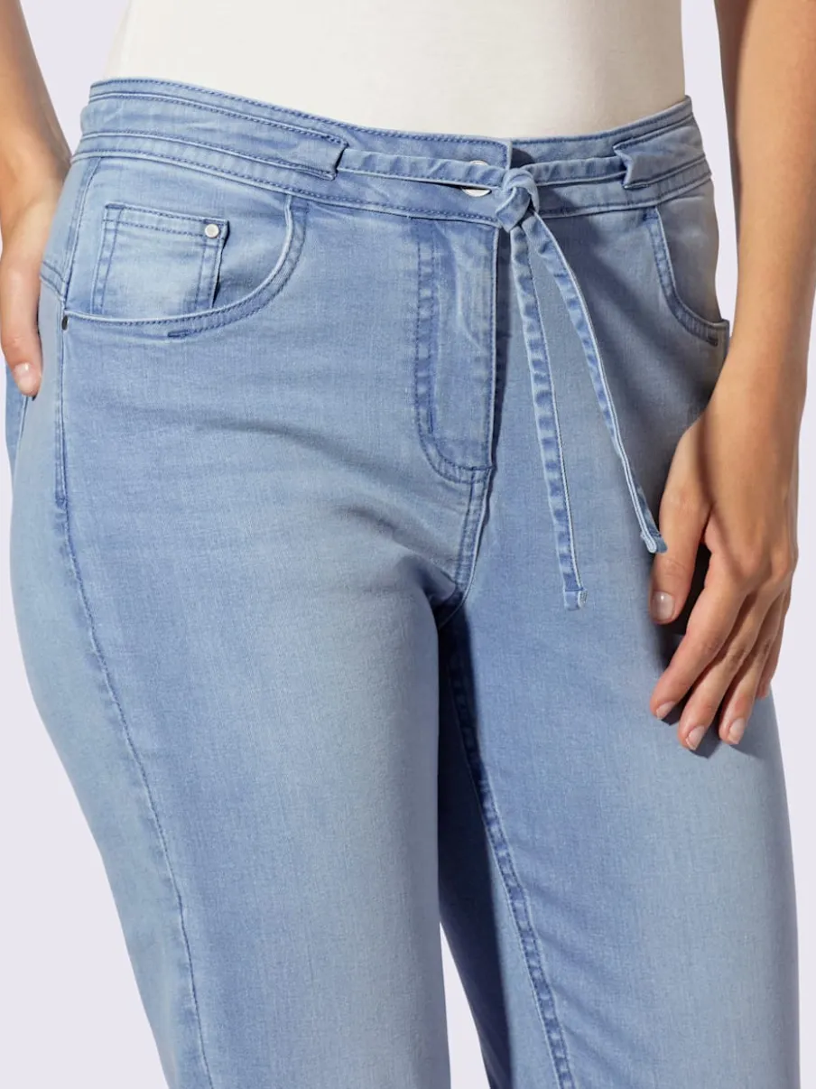 Jean 5 poches décontractés avec cordon à la taille
