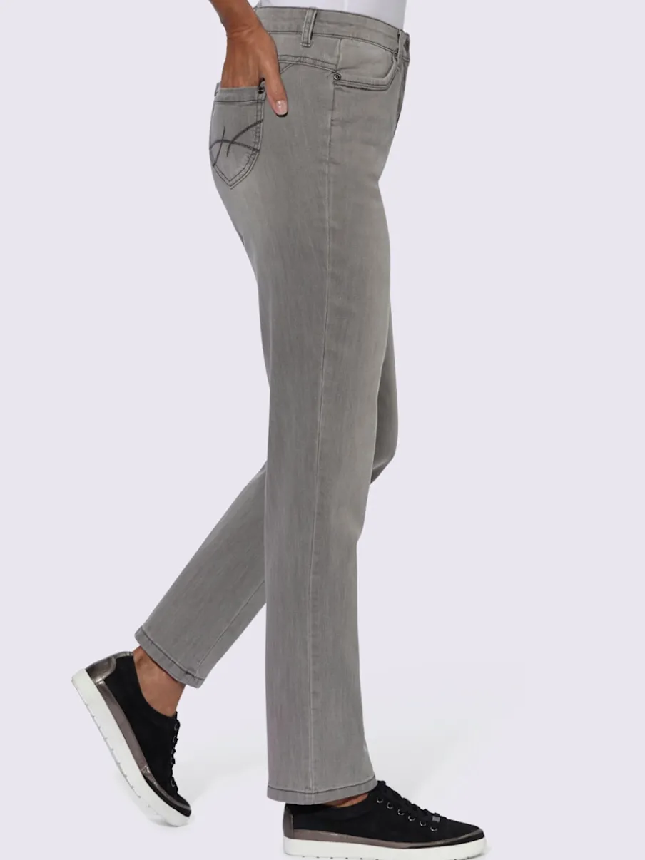 Jean 5 poches à effet délavé avec stretch extensible