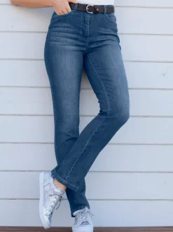 Jean 5 poches à effet délavé avec stretch extensible