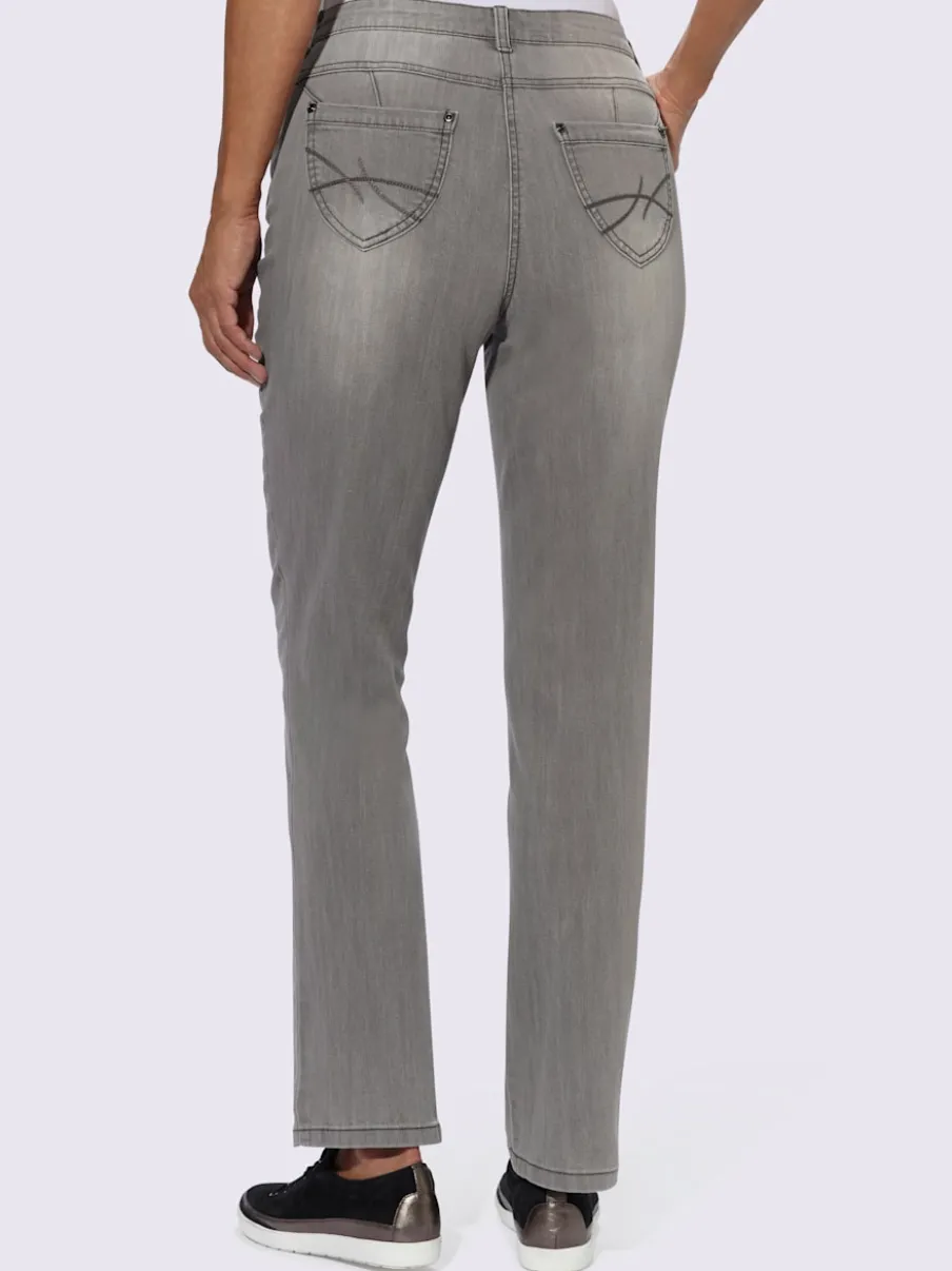 Jean 5 poches à effet délavé avec stretch extensible