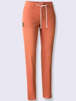 Jean 5 poches en coton avec ceinture ajustable intégrée