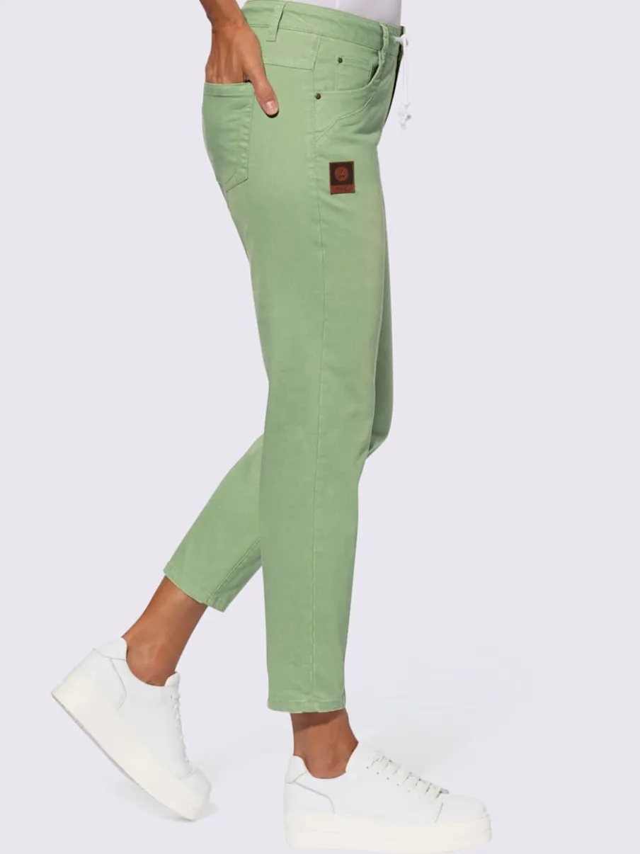 Jean 5 poches en coton avec ceinture ajustable intégrée