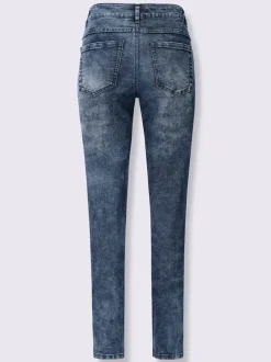Jean 5 poches en coton avec ceinture ajustable intégrée