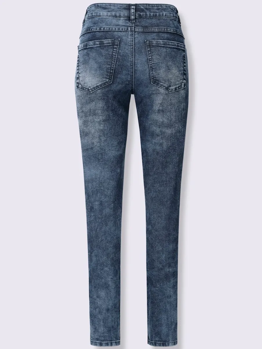 Jean 5 poches en coton avec ceinture ajustable intégrée